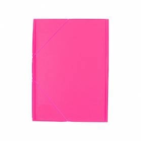 Carpeta liderpapel gomas plastico folio solapas color fucsia