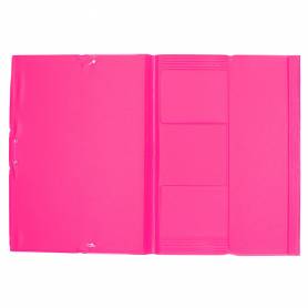 Carpeta liderpapel gomas plastico folio solapas color fucsia