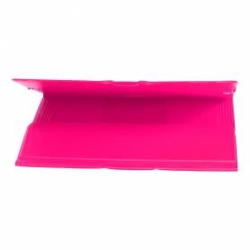 Carpeta liderpapel gomas plastico folio solapas color fucsia