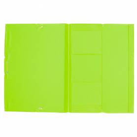 Carpeta liderpapel gomas plastico folio solapas color verde pistacho