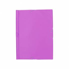 Carpeta liderpapel gomas plastico folio solapas color lila