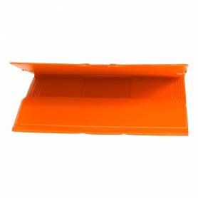 Carpeta liderpapel gomas plastico folio solapas color naranja