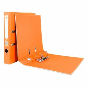 Archivador de palanca liderpapel a4 documenta forrado pvc con rado lomo 52mmnaranja compresor metalico