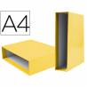 Caja archivador liderpapel de palanca carton din-a4 documenta lomo 75mm color amarillo - CZ26