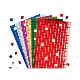 Mosaico metalizado precortado adhesivo 6 colores 1 x 1 cm blister de 1440 unidades