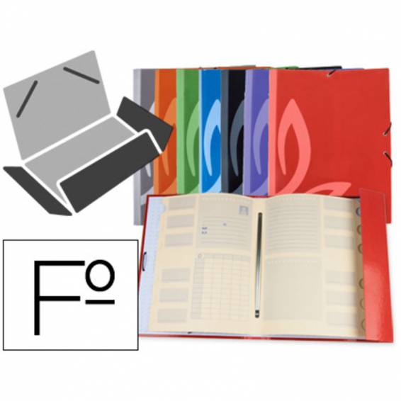 Carpeta liderpapel gomas carton forrado clasificadora folio 7 colores surtidos Carpeta liderpapel gomas carton forrado clasificadora folio 7 colores surtidos
