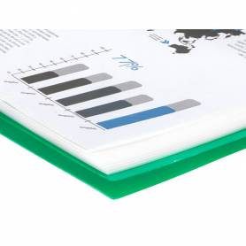 Carpeta liderpapel escaparate con espiral 80 fundas polipropileno din a4 verde