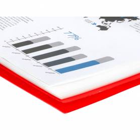 Carpeta liderpapel escaparate con espiral 40 fundas polipropileno din a4 rojo