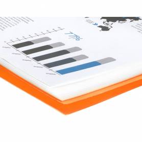 Carpeta liderpapel escaparate con espiral 10 fundas polipropileno din a4 naranja