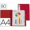 Carpeta liderpapel personaliza 31760 80 fundas polipropileno din a4 roja lomo personalizable - CJ54