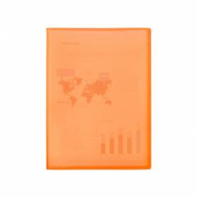 Carpeta liderpapel escaparate 47491 30 fundas polipropileno traslucida din a4 naranja frosty