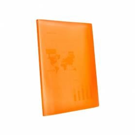 Carpeta liderpapel escaparate 47491 30 fundas polipropileno traslucida din a4 naranja frosty