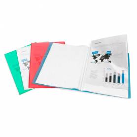 Carpeta liderpapel escaparate 47072 60 fundas polipropileno din a4 azul translucido