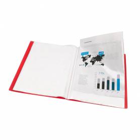 Carpeta liderpapel escaparate 47070 60 fundas polipropileno din a4 rojo translucido