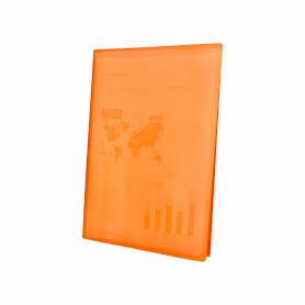 Carpeta liderpapel escaparate 47051 40 fundas polipropileno traslucida din a4 naranja frosty