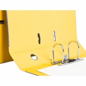 Archivador de palanca liderpapel folio documenta forrado pvc con rado lomo 75mm amarillo compresor metalico