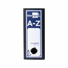 Archivador de palanca liderpapel cuarto apaisado classic blue sin rado lomo 80mm negro compresor metalico