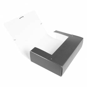 Carpeta proyectos liderpapel folio lomo 90mm carton gofrado gris