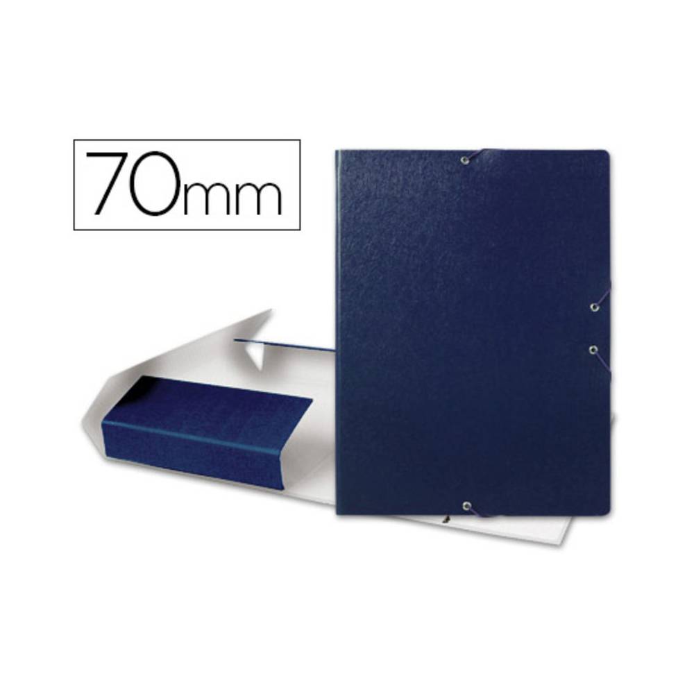 Carpeta proyectos liderpapel folio lomo 70mm carton gofrado azul