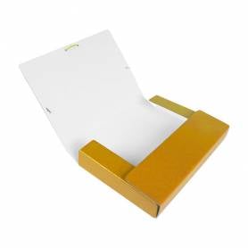 Carpeta proyectos liderpapel folio lomo 50mm carton gofrado amarilla