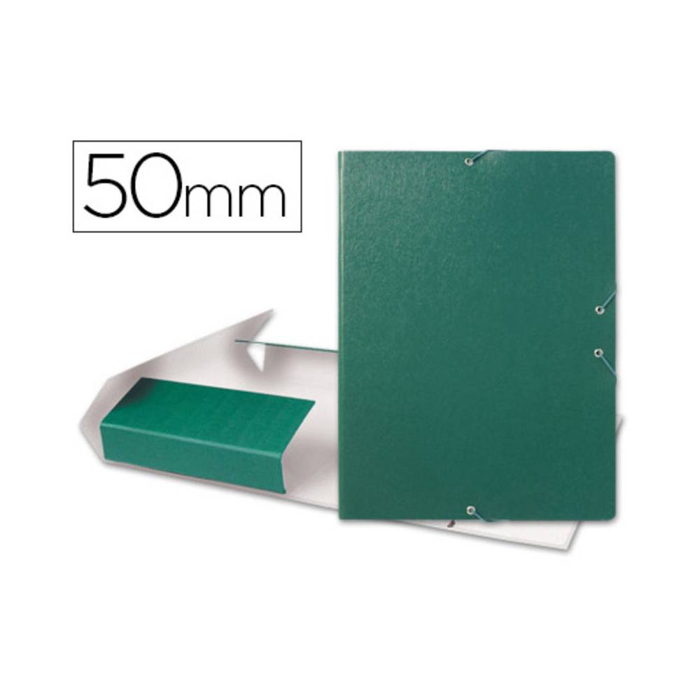 Carpeta proyectos liderpapel folio lomo 50mm carton gofrado verde