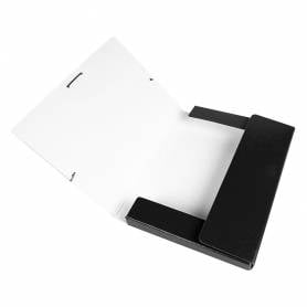 Carpeta proyectos liderpapel folio lomo 30mm carton gofrado negra