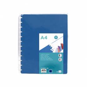 Carpeta liderpapel din a4 con 20 fundas intercambiables color azul