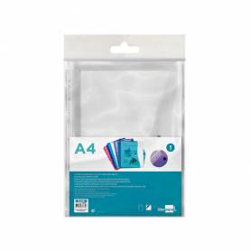 Carpeta liderpapel dossier broche 36664 polipropileno din a4 pack de 5 incolora transparente multitaladro