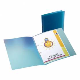 Carpeta liderpapel 2 anillas redondas mini 15 mm 49072 polipropileno din a4 azul translucido