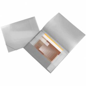 Carpeta liderpapel portadocumentos 44804 solapas polipropileno din a3 transparente translucido lomo flexible