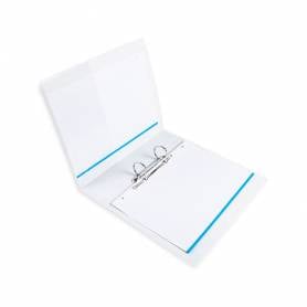 Carpeta canguro 2 anillas mixtas 40mm liderpapel a4 plastico blanca