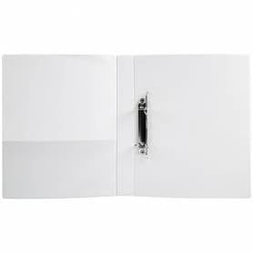 Carpeta canguro 2 anillas mixtas 25mm liderpapel a4 plastico blanca