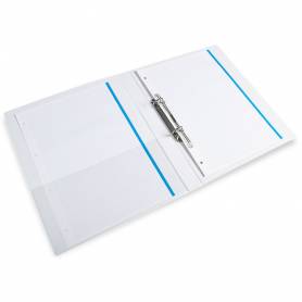 Carpeta canguro 2 anillas mixtas 16mm liderpapel a4 plastico blanca