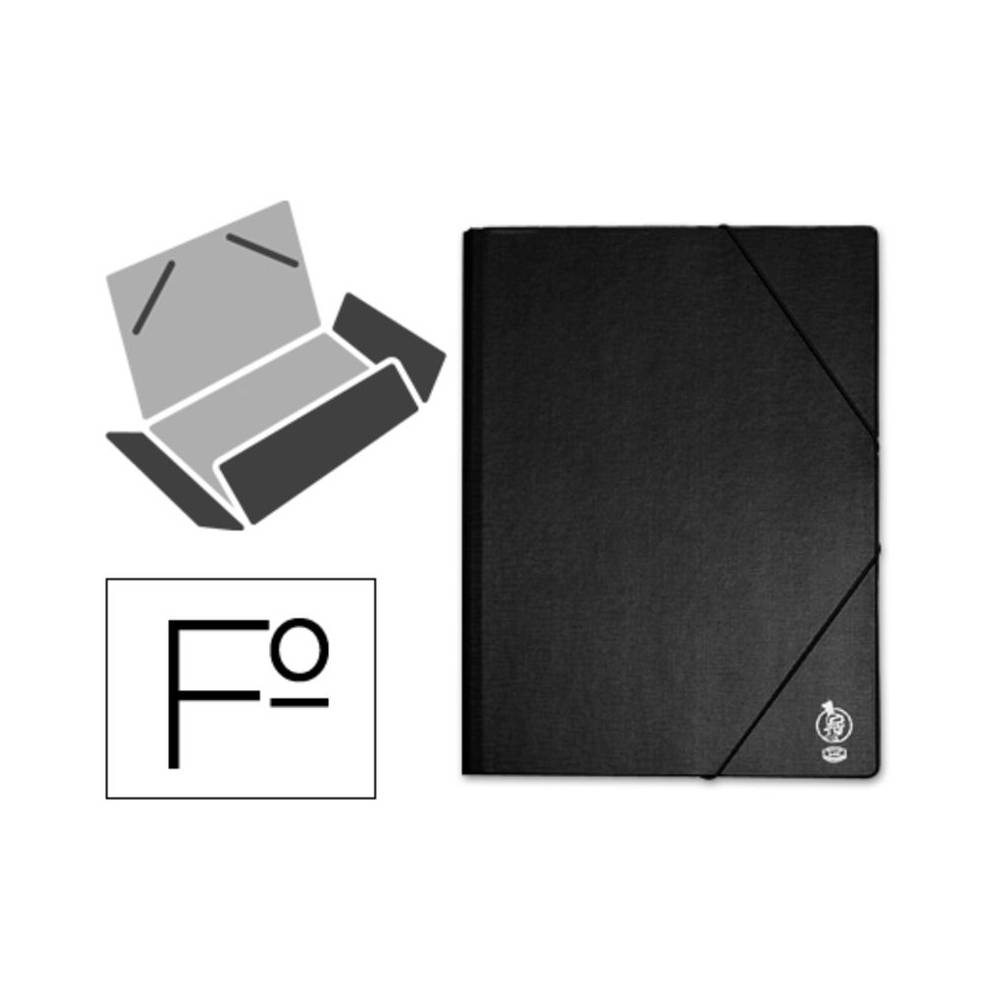 Carpeta liderpapel gomas folio solapas plastico negra