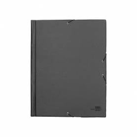 Carpeta liderpapel gomas folio solapas plastico negra