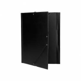 Carpeta liderpapel gomas folio solapas plastico negra