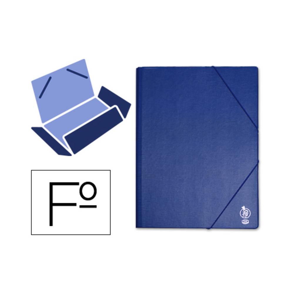 Carpeta liderpapel gomas folio solapas plastico azul