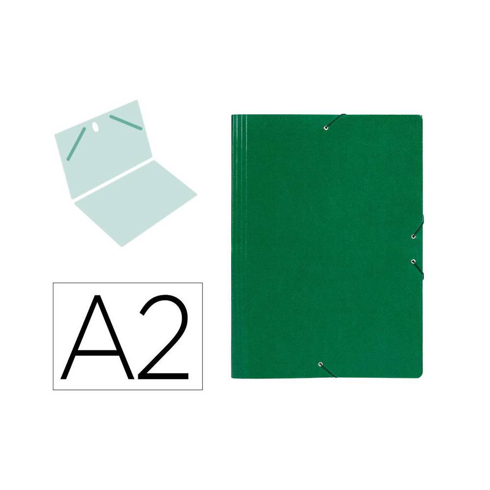 Carpeta planos liderpapel a2 carton gofrado n 12 verde