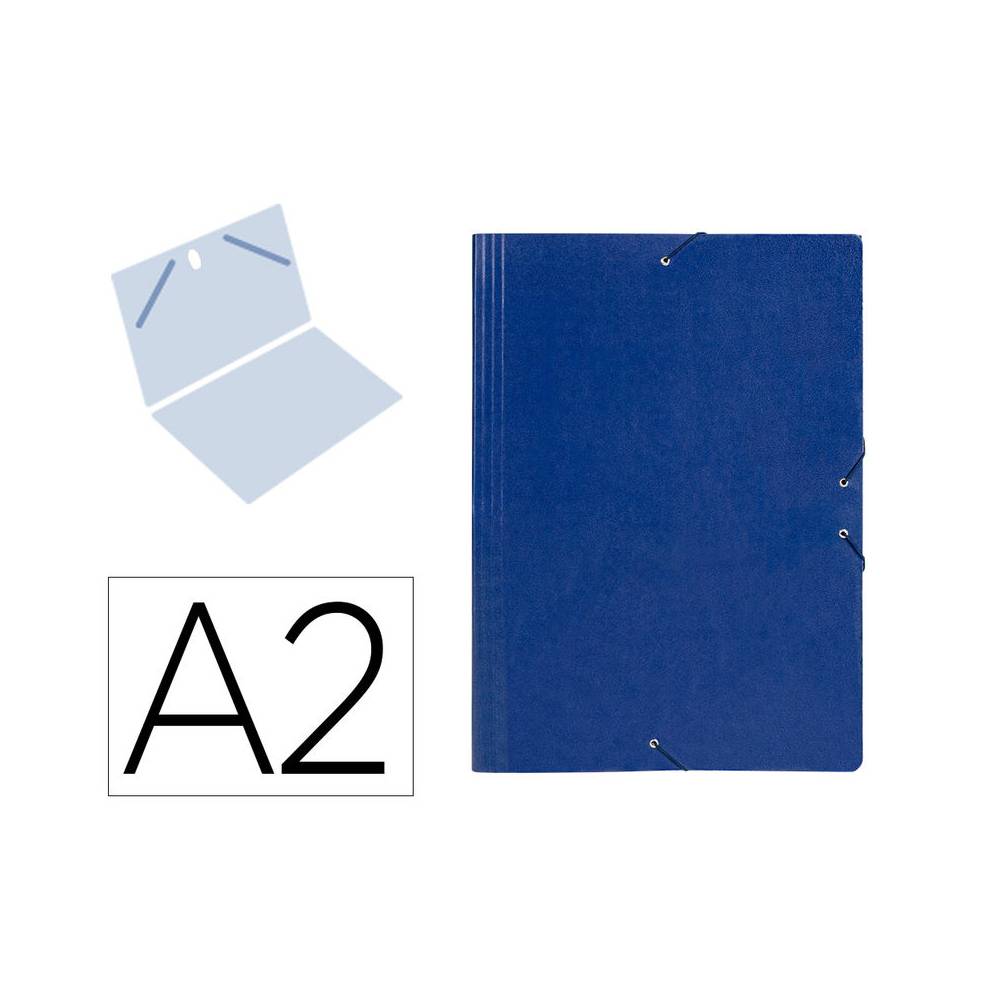 Carpeta planos liderpapel a2 carton gofrado n 12 azul