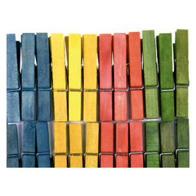 Pinzas de maderas 48x7 mm bolsas de 48 unidades colores surtidos