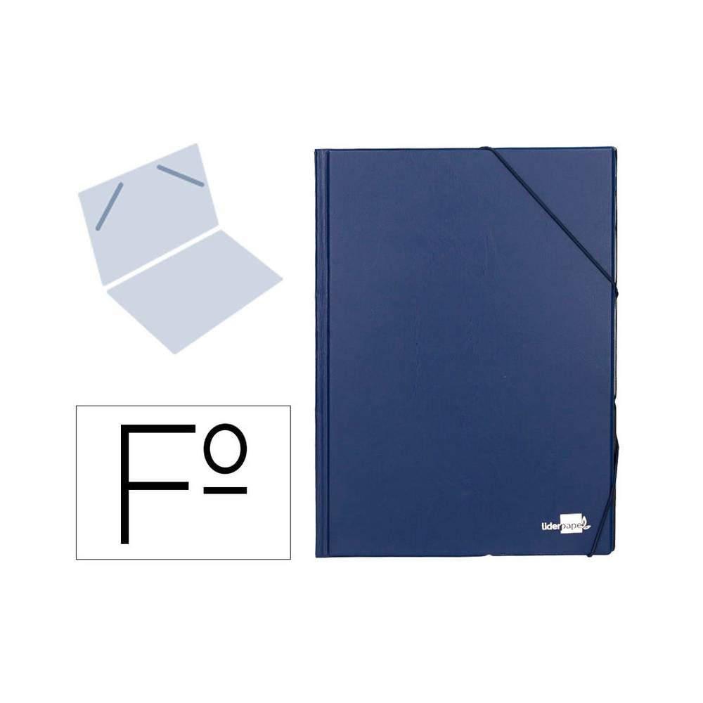 Carpeta liderpapel gomas folio sencilla pvc azul