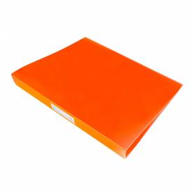 Carpeta liderpapel 4 anillas 25 mm mixtas 43431 polipropileno din a4 naranja serie frosty