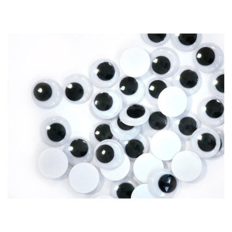 Ojos moviles autoadhesivos 10 mm color negro bolsa de 40 unidades