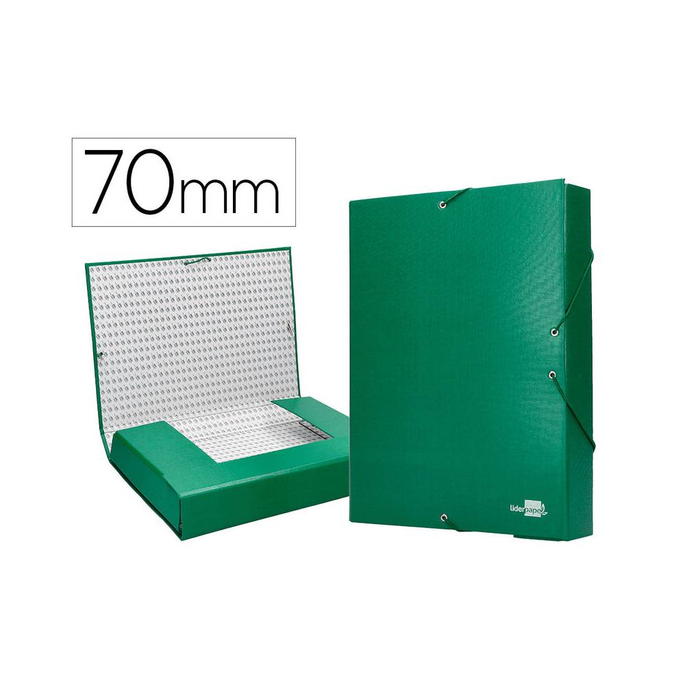 Carpeta proyectos liderpapel folio lomo 70mm carton forradoverde