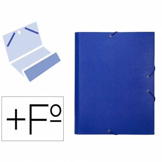 Carpeta clasificadora liderpapel 12 departamentos folio prolongado carton forrado azul