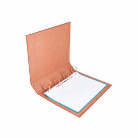 Carpeta de 4 anillas 40mm mixtas liderpapel folio carton cuero forrado compresor plastico