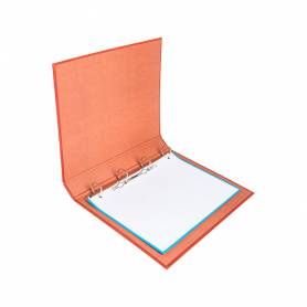 Carpeta de 4 anillas 25mm mixtas liderpapel folio carton cuero forrado compresor plastico