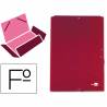 Carpeta liderpapel gomas folio 3 solapas carton forrado roja - CS10