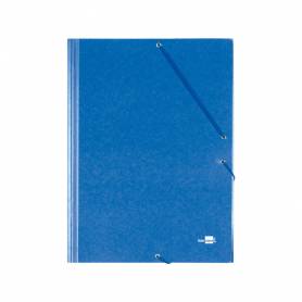 Carpeta liderpapel gomas folio 3 solapas carton prespan azul