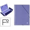 Carpeta liderpapel gomas folio 3 solapas carton simil prespan azul - CG33